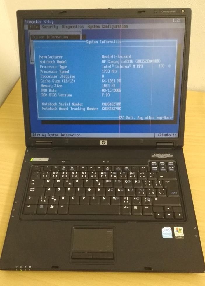 Hp compaq nx6310 замена батарейки bios